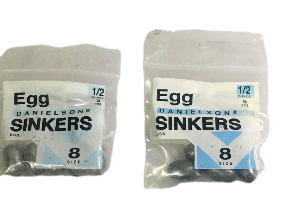 Lot Of 2 - 5 Pack Danielson Egg Sinkers 1/2 Oz Size 8